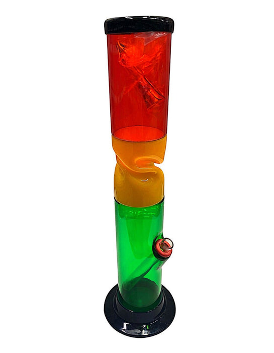 Rasta Color Acrylic Water Pipe 12" Pull Up