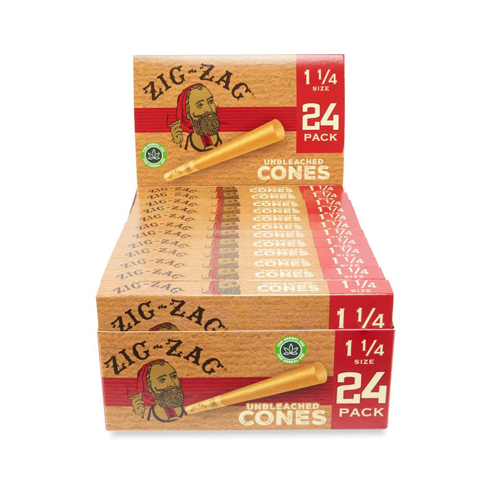 Zig Zag 1 1/4 Unbleached Cones 24 Pack