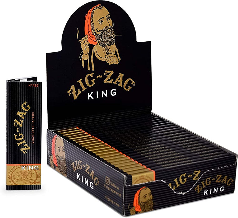 Zig Zag King 24 Booklets Cigarette Papers Black