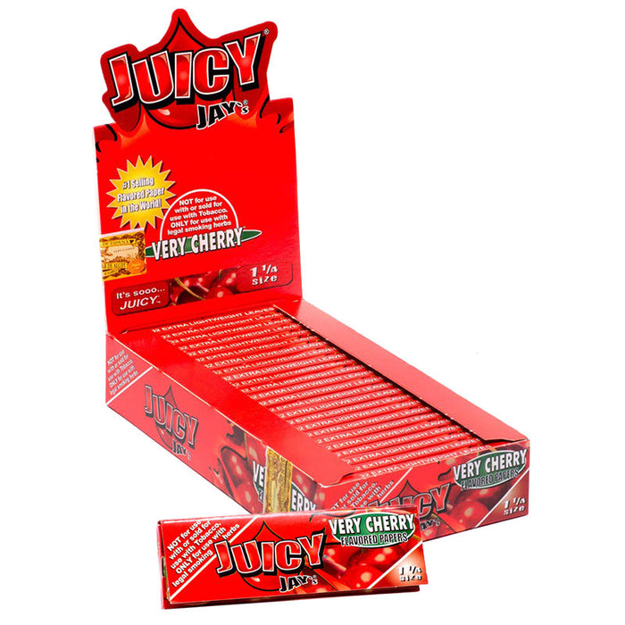 Juicy Jay's 1 1/4" Size Rolling Paper Very Cherry Flavor