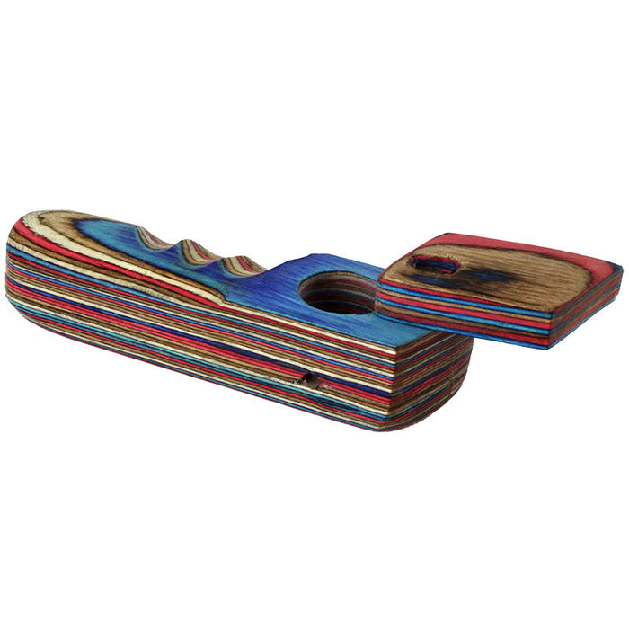 3" Colored Slide-Top Wooden Hand Pipe