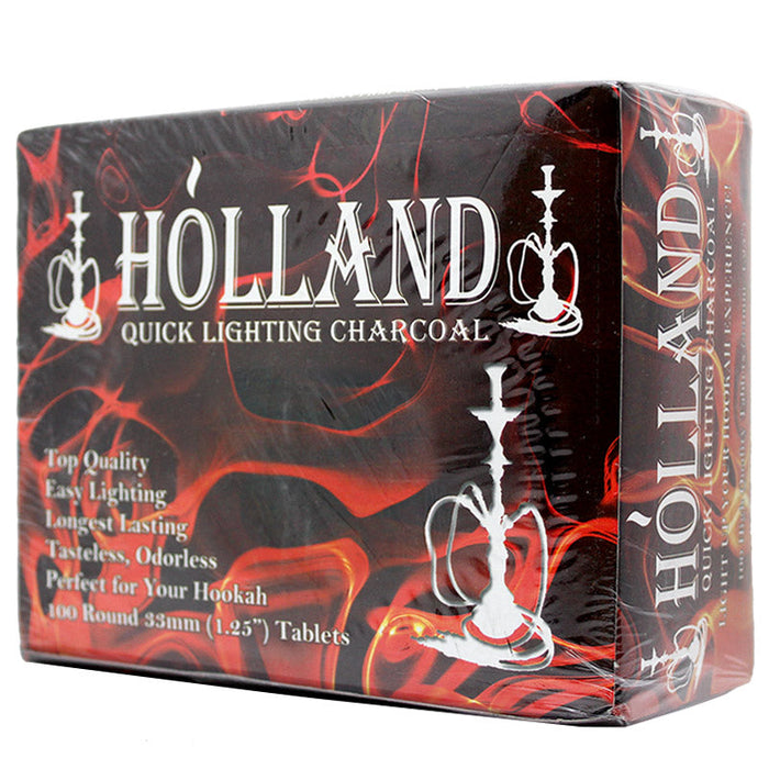 Holland 33mm Hookah Charcoal 100 Pcs
