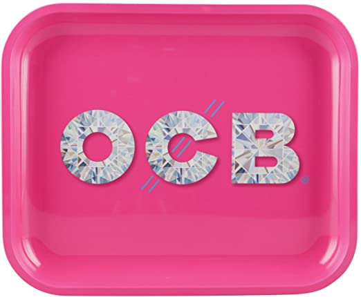 OCB Pink Diamond Metal Rolling Tray