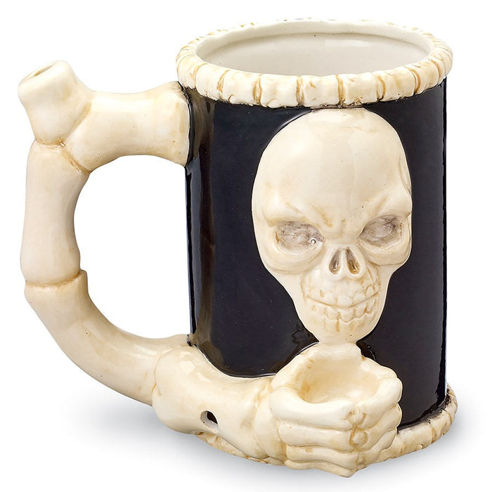 5" Skull and Bones Novelty Pipe Ceramic Pipe